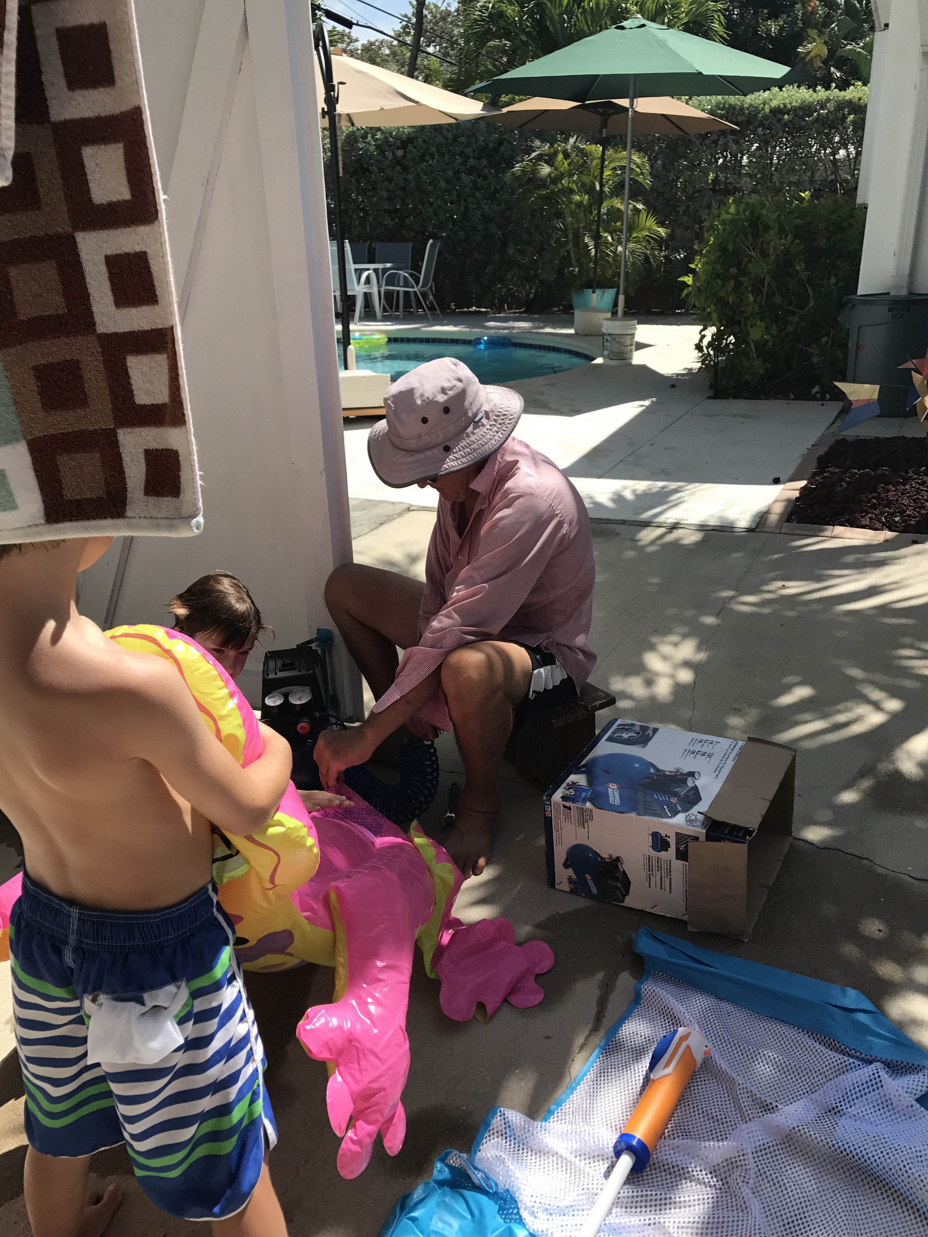 Working For Their Pool Toys